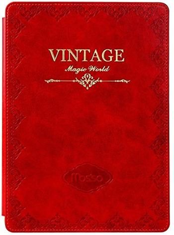 Mosiso - Red Classic Retro Book Style Smart Case for Kindle Paperwhite 3 (2015) and 2 - Slim-Fit Cover Case, Red