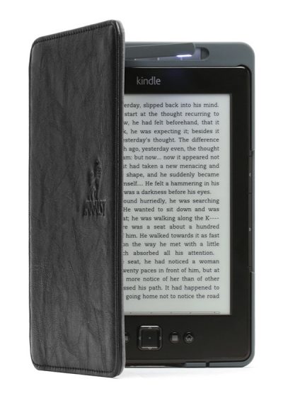  BLACK PU LEATHER CASE COVER FOR AMAZON KINDLE 4 WITH BUILT-IN LED READING LIGHT