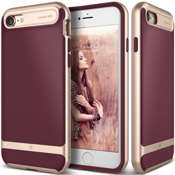 iPhone 7 Case, Caseology [Wavelength Series] Slim Ergonomic Ripple Design [Burgundy] [Modern Grip] for Apple iPhone 7 (2016)
