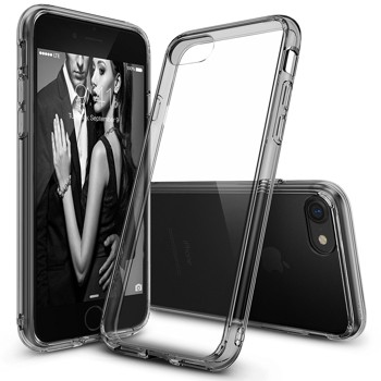 iPhone 7 Case, Ringke [FUSION] Crystal Clear PC Back TPU Bumper [Drop Protection/Shock Absorption Technology] Raised Bezels Protective Cover For Apple iPhone 7 2016 - Smoke Black
