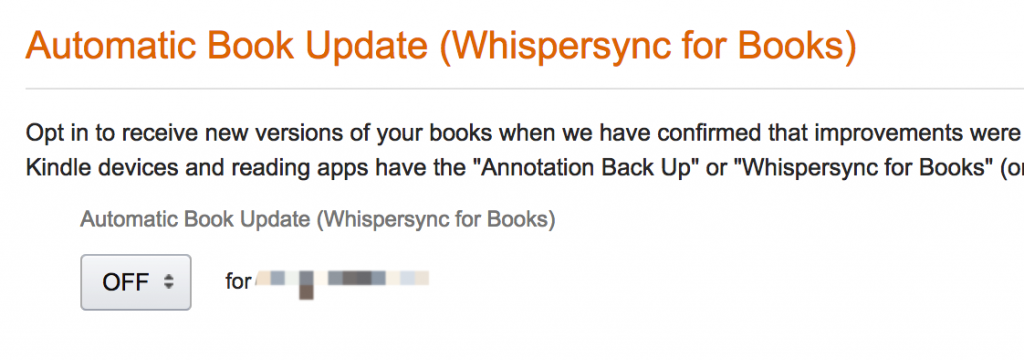 Turn on Automatic Book Updates