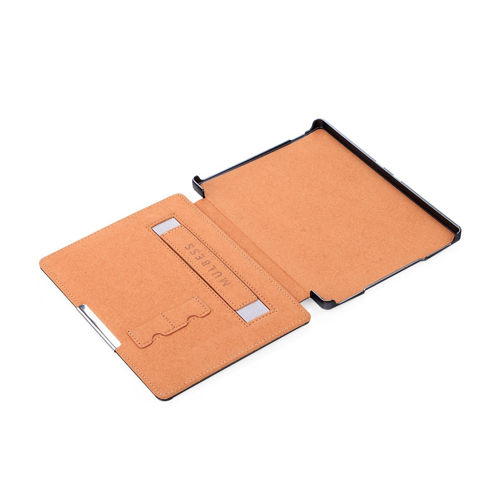 Mulbess - Kobo Aura H2O eReader eBook Ultra Slim Genuine Leather Case Cover with Elastic Hand Strap for Kobo Aura H2O Color Black