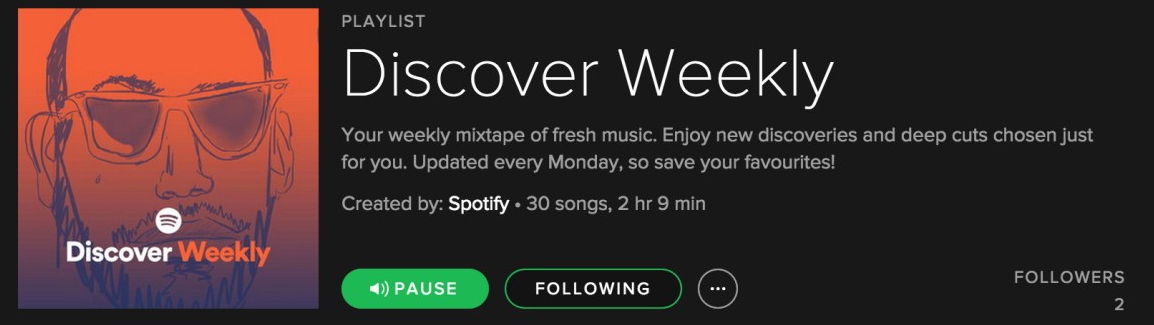 Discover Weekly: weekly songs