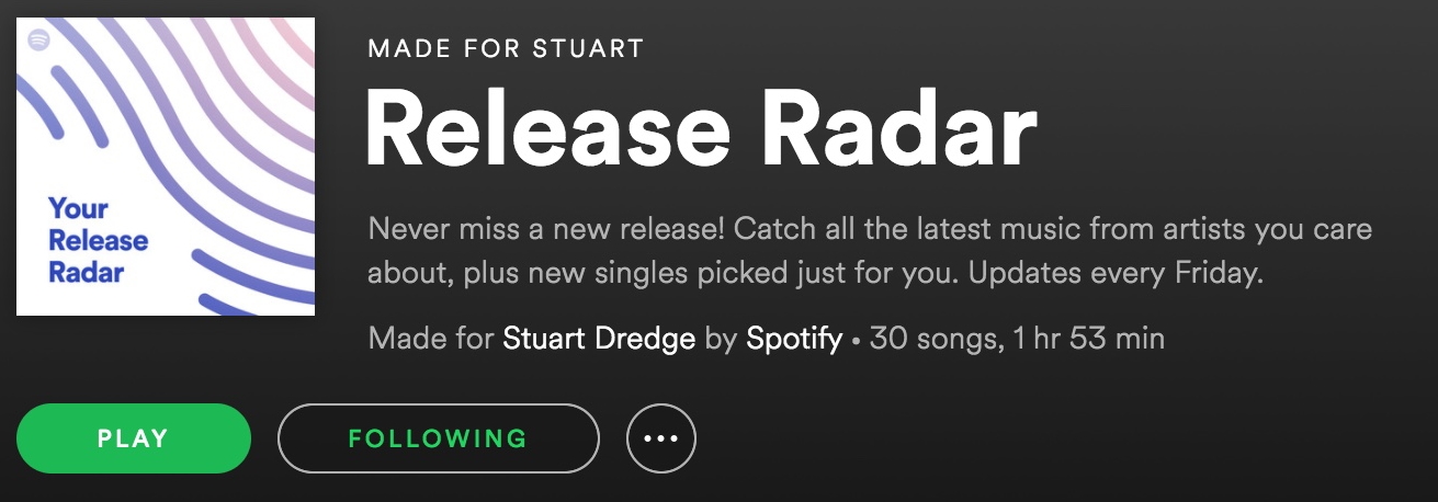 Release Radar: music released recently